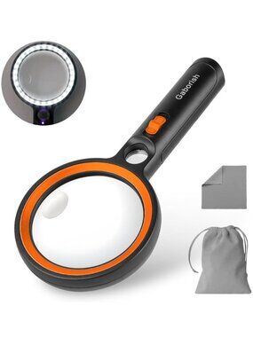 10X 20X 45X LED Magnifying Glass with UV Light & Storage Bag